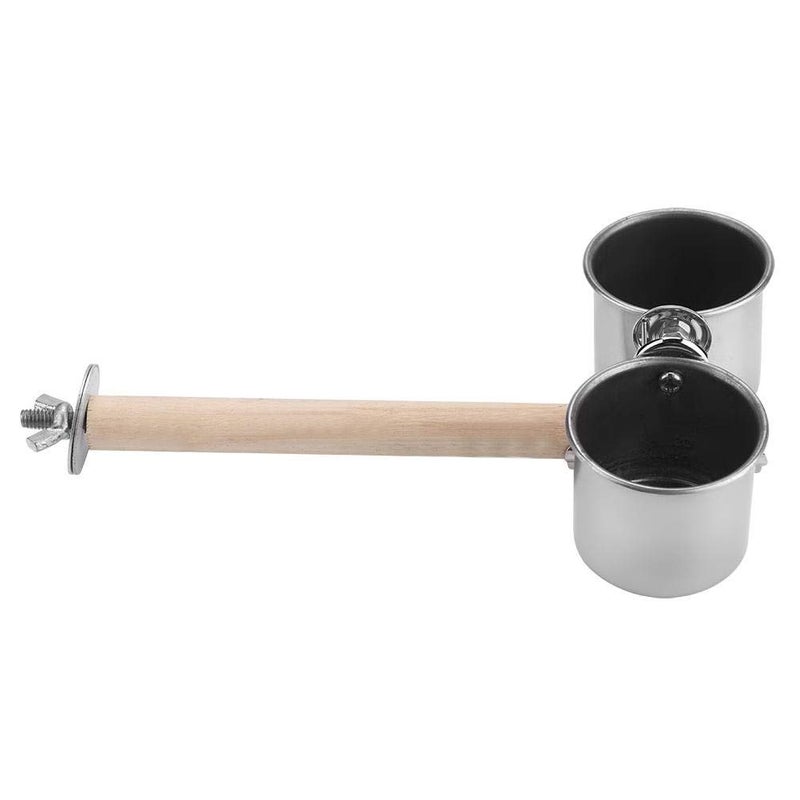 Litewoo Bird Perch with Feeder CupsBowls Stainless Steel Odorless with Holder Hanger for Outside Durable Water Food Dispenser for Parakeet Cockatiel Conure African Grey Macaw Cage Accessories (A-18CM) - Image 4